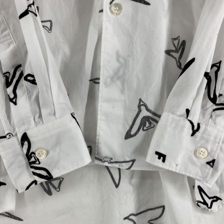  BLACK COMME des GARCONS  AD 2024 鳥柄 シャツ S N-B012 ホワイト