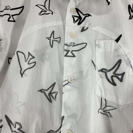  BLACK COMME des GARCONS  AD 2024 鳥柄 シャツ S N-B012 ホワイト