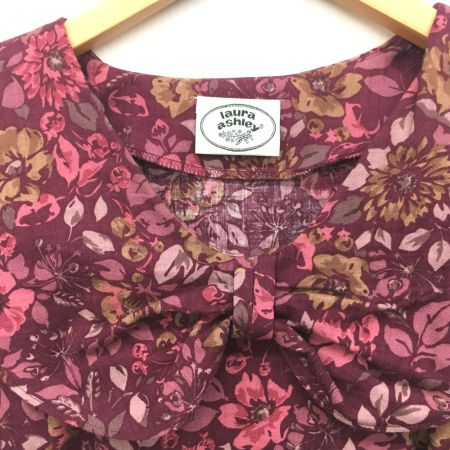  LAURA ASHLEY ローラアシュレイ 花柄ロングワンピース セーラーリボン風襟 ヴィンテージ C-AT 1055