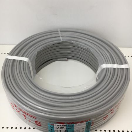  YAZAKI 電材 VVFケーブル　グレー 3芯1.6㎜×100m　 2025年6月 製造