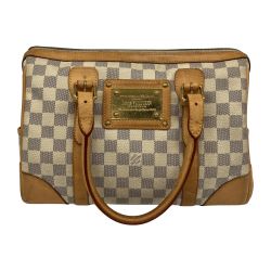 △△ LOUIS VUITTON ルイヴィトン ミニボストンバッグ ダミエ アズール バークレー  N52001 グレー×ホワイト Cランク