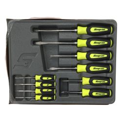 △△ Snap-on スナップオン コンビネーションソフトグリップドライバー 10本セット SGDX6040BHV イエロー ケース付 Aランク