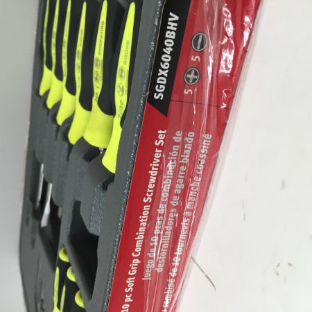  Snap-on スナップオン コンビネーションソフトグリップドライバー 10本セット SGDX6040BHV イエロー ケース付
