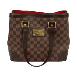 △△ LOUIS VUITTON ルイヴィトン ハンドバッグ ダミエ ハムステッドPM N51205 ブラウン Bランク