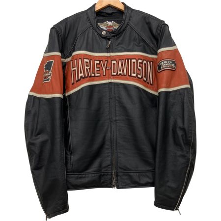  HARLEY-DAVIDSON ハーレーダビッドソン レザー シングルライダースジャケット  ファスナー難あり Lサイズ 98018-10VM ブラック