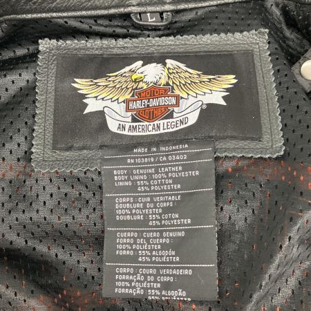  HARLEY-DAVIDSON ハーレーダビッドソン レザー シングルライダースジャケット  ファスナー難あり Lサイズ 98018-10VM ブラック