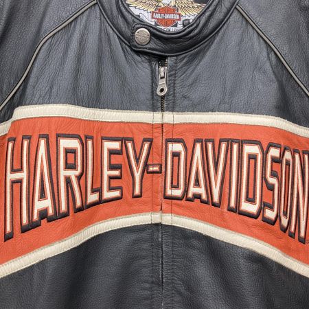  HARLEY-DAVIDSON ハーレーダビッドソン レザー シングルライダースジャケット  ファスナー難あり Lサイズ 98018-10VM ブラック