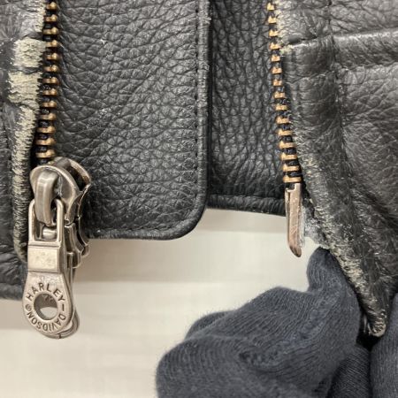  HARLEY-DAVIDSON ハーレーダビッドソン レザー シングルライダースジャケット  ファスナー難あり Lサイズ 98018-10VM ブラック