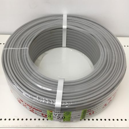  YAZAKI 電材 VVFケーブル　グレー 3芯2.0㎜×100m　 2025年2月 製造