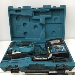 △△ MAKITA マキタ 充電式ジグソー JV182D ブルー 木材135mm 18v 充電器・充電池1個・ケース付 記名あり Bランク