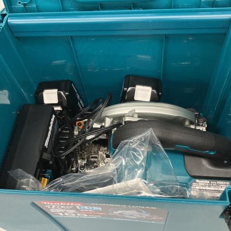  MAKITA マキタ 18V 165mm 充電式マルノコ バッテリ BL1860B×2　DC18RF付 HS631DGXS ブルー