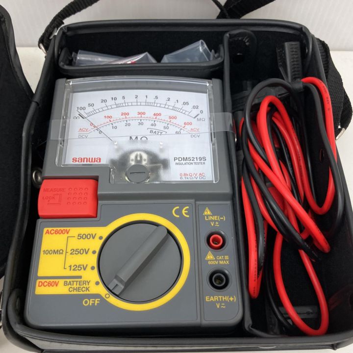 SANWA　PDM5219S　絶縁抵抗計　中古品　ケース付き　現状品　【ハンズクラフト宜野湾店】 三和電器計器 SANWA サンワ 絶縁抵抗計 PDM5219S-Pの中古 未使用品