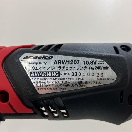  ACDelco リチウムイオン1/4” ラチェットレンチ 充電池1個付 コードレス式 10.8v ARW1207 レッド