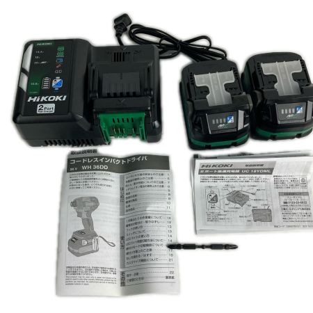  HiKOKI ハイコーキ 電動インパクトドライバ WH36DD 2XHRSZ レッド 充電器・充電池2個・ケース付 