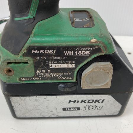  HiKOKI ハイコーキ 18v　インパクトドライバ　充電池1個付  WH18DB グリーン