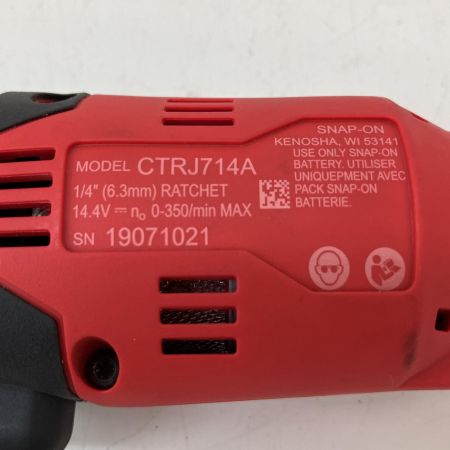  Snap-on スナップオン 1/4 電動ラチェット 14.4V コードレスラチェットレンチ CTRJ714A レッド