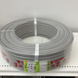 △△ YAZAKI 電材 VVFケーブル　グレー　3芯2.0㎜×100m　 2024/10製造 Sランク