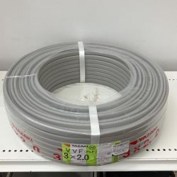 △△ YAZAKI 電材 VVFケーブル　グレー　3芯2.0㎜×100m　 2024/10製造 Sランク
