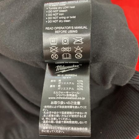  Milwaukee 加熱ジャケット M12 ヒートフーディー XL +バッテリー レッド