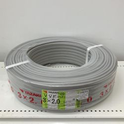 △△ YAZAKI 電材 VVFケーブル　グレー　3芯2.0㎜×100m　 2025/06製造 Sランク