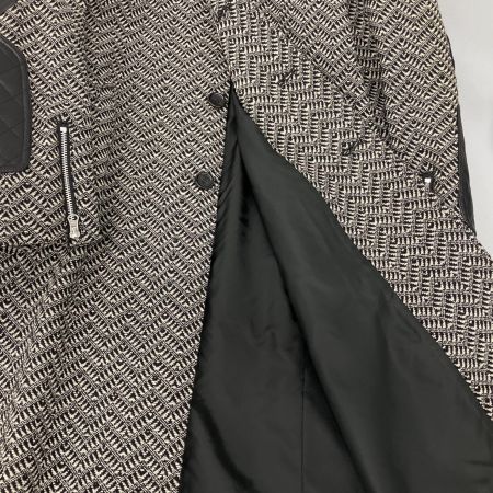  COMME des GARCONS コムデギャルソン JUNYA WATANABE ウール×レザー コート 異素材MIX AD2017 JT-C017 ブラック