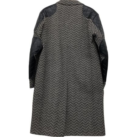  COMME des GARCONS コムデギャルソン JUNYA WATANABE ウール×レザー コート 異素材MIX AD2017 JT-C017 ブラック