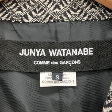  COMME des GARCONS コムデギャルソン JUNYA WATANABE ウール×レザー コート 異素材MIX AD2017 JT-C017 ブラック