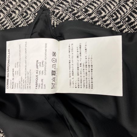  COMME des GARCONS コムデギャルソン JUNYA WATANABE ウール×レザー コート 異素材MIX AD2017 JT-C017 ブラック