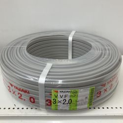 △△ YAZAKI 電材 VVFケーブル　グレー　3芯2.0㎜×100m 2025/07製造 Sランク