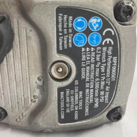  MAC TOOLS マック ハイパフォーマンス 1/2""Dr.エアインパクトレンチ　常圧 MPF990501 レッド