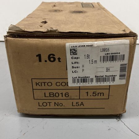 KITO キトー レバーブロック 1.6t 1.5m ＬＢ０１６