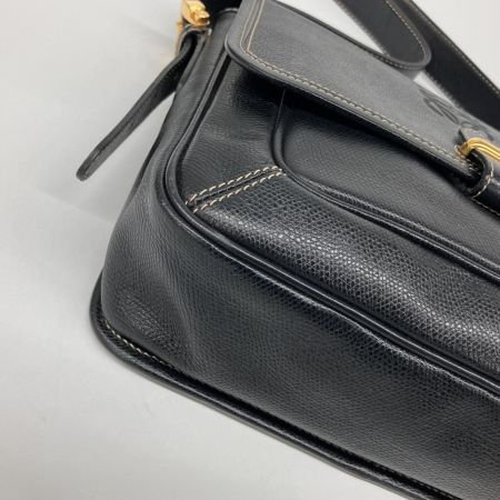  LOEWE ロエベ  ショルダーバッグ フラップ アナグラム型押し オールド ブラック