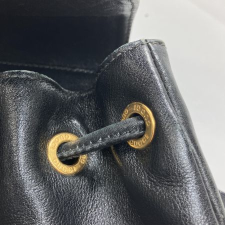  GUCCI グッチ レザー バンブー ミニ リュック 一部破損有 003-2034-0030 ブラック