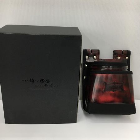  KNICKS 鳶職向仕様ツーウェイタイプアドバンガラス革2段腰袋 レッド ADV-201TB-R ブラウン