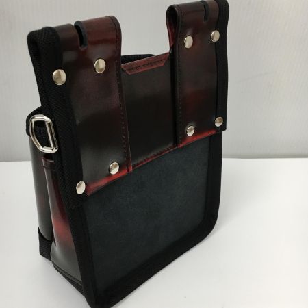  KNICKS 鳶職向仕様ツーウェイタイプアドバンガラス革2段腰袋 レッド ADV-201TB-R ブラウン