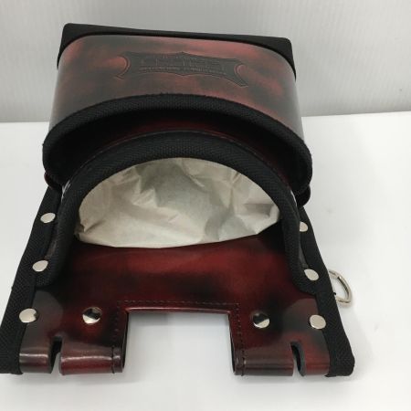  KNICKS 鳶職向仕様ツーウェイタイプアドバンガラス革2段腰袋 レッド ADV-201TB-R ブラウン