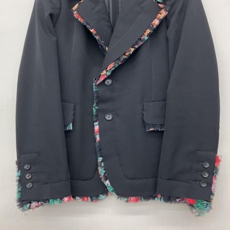  COMME des GARCONS コムデギャルソン ウールジャケット カッティング 花柄フリル AD2017  size S GB-J016 ブラック