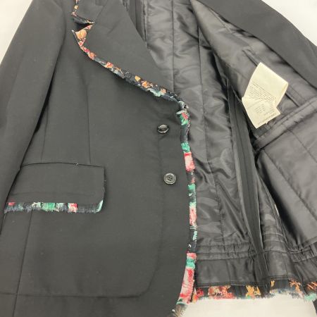  COMME des GARCONS コムデギャルソン ウールジャケット カッティング 花柄フリル AD2017  size S GB-J016 ブラック