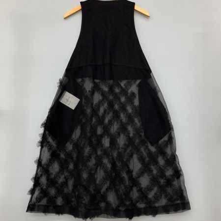  BLACK COMME des GARCONS ナイロンチュール立体格子ワンピース  1O-A004 ブラック