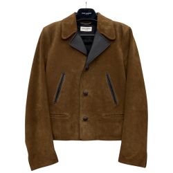 △△ SAINT LAURENT スウェードジャケット クルミボタン レザー SIZE 46  ブラウン Bランク