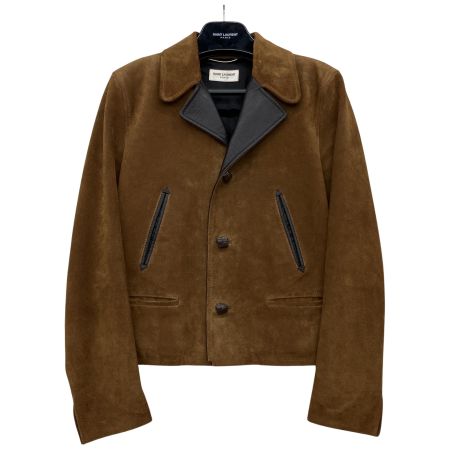  SAINT LAURENT スウェードジャケット クルミボタン レザー SIZE 46  ブラウン