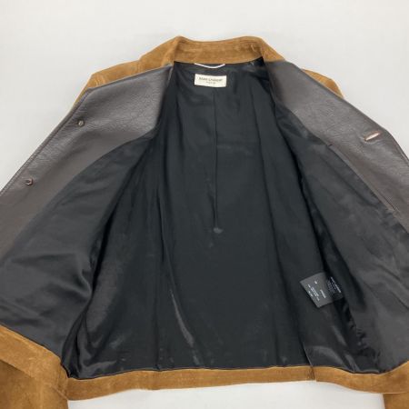  SAINT LAURENT スウェードジャケット クルミボタン レザー SIZE 46  ブラウン