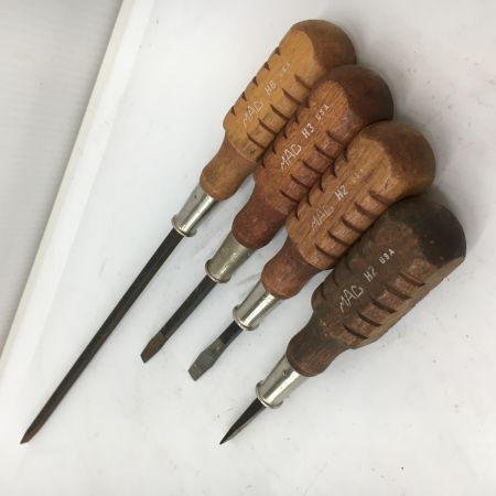  MAC TOOLS マック マイナスドライバー 10本セット 木製ヴィンテージグリップ サビ有