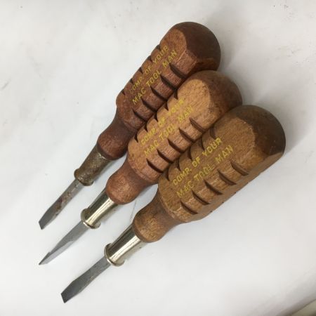  MAC TOOLS マック マイナスドライバー 10本セット 木製ヴィンテージグリップ サビ有