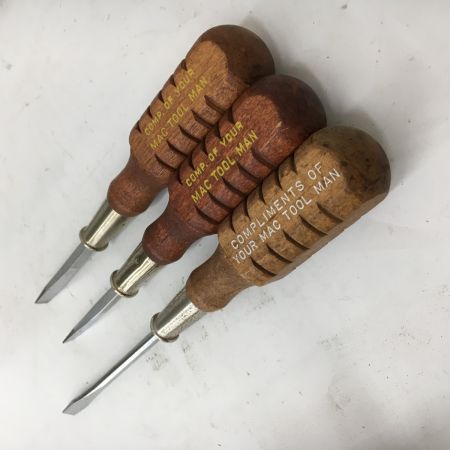  MAC TOOLS マック マイナスドライバー 10本セット 木製ヴィンテージグリップ サビ有