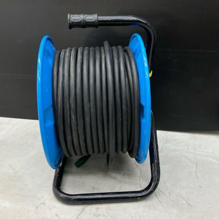 NICHIDO 電材 コードリール NICHIDO NPW-EB33 ブルー キズ・ヨゴレ有 100v/全長30m/有効29m NPW-EB33 ブルー