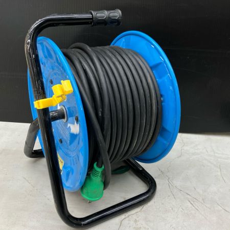 NICHIDO 電材 コードリール NICHIDO NPW-EB33 ブルー キズ・ヨゴレ有 100v/全長30m/有効29m NPW-EB33 ブルー