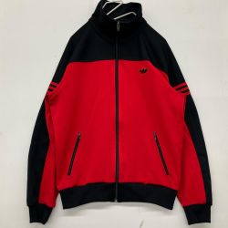 △△ adidas アディダス トラックジャケット ヴィンテージ 西ドイツ デサント ATS-44F レッド Bランク