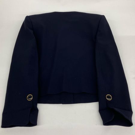  Christian Dior クリスチャンディオール ヴィンテージ ノーカラージャケット 金枠釦  ネイビー