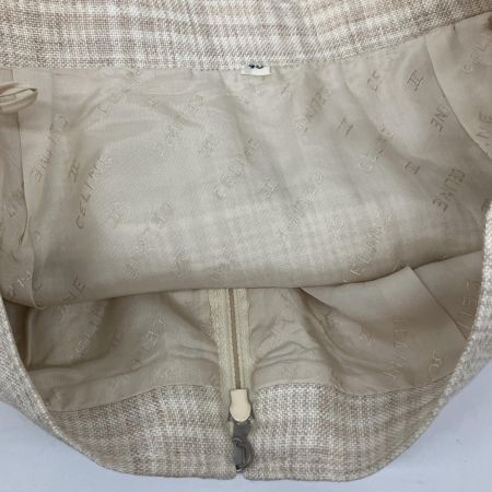  CELINE セリーヌ リネン混チェック柄セットアップダブルスーツ ヴィンテージ  40 アイボリー